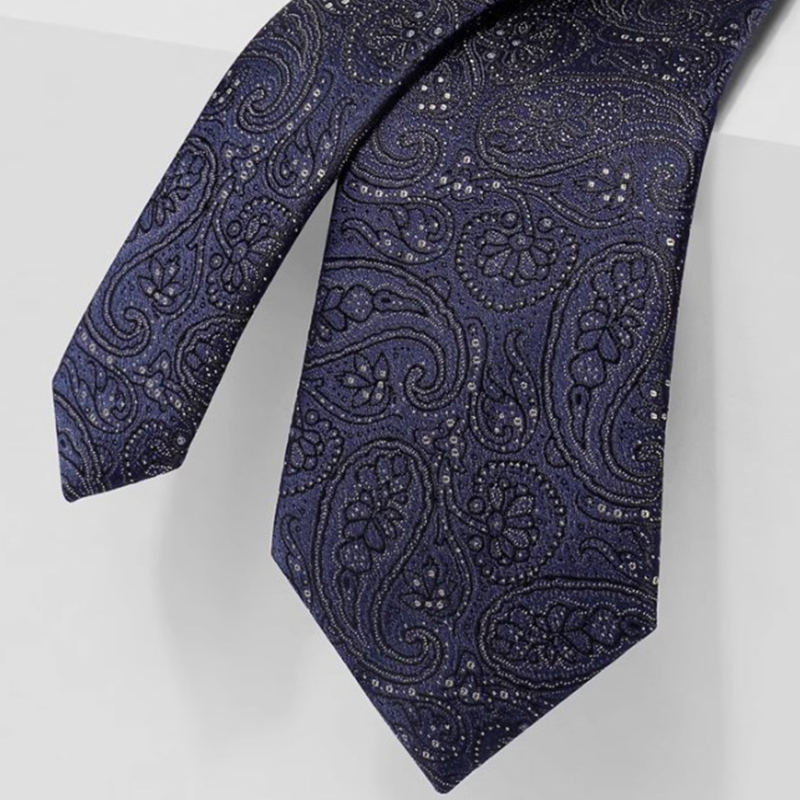 Navy Blue Paisley Floral Tie – Htuitest